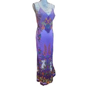 Shahida Parides V Neck Maxi Dress Purple Small